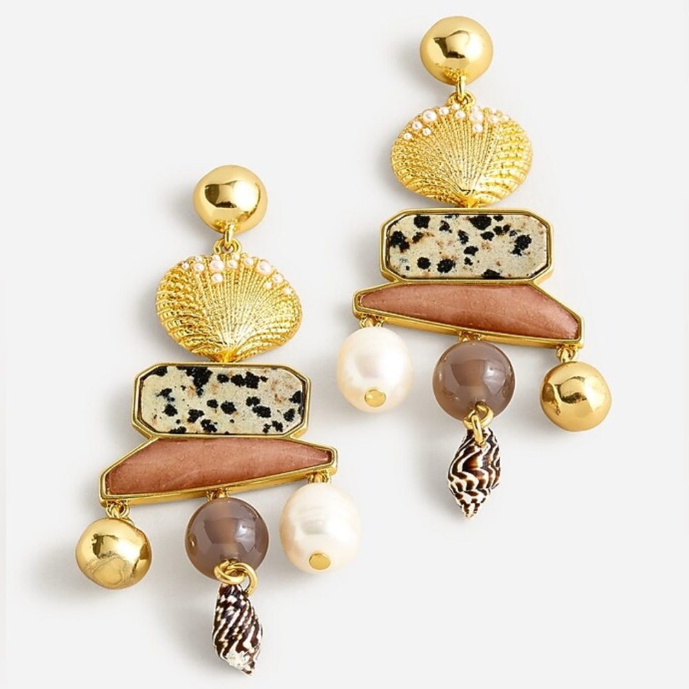 NWT J.Crew Mixed Stone Charm Earrings
